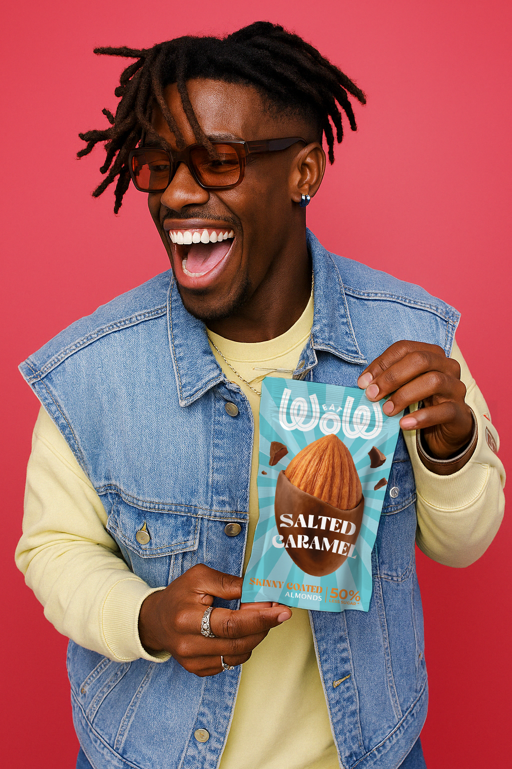 Woman eating an almond