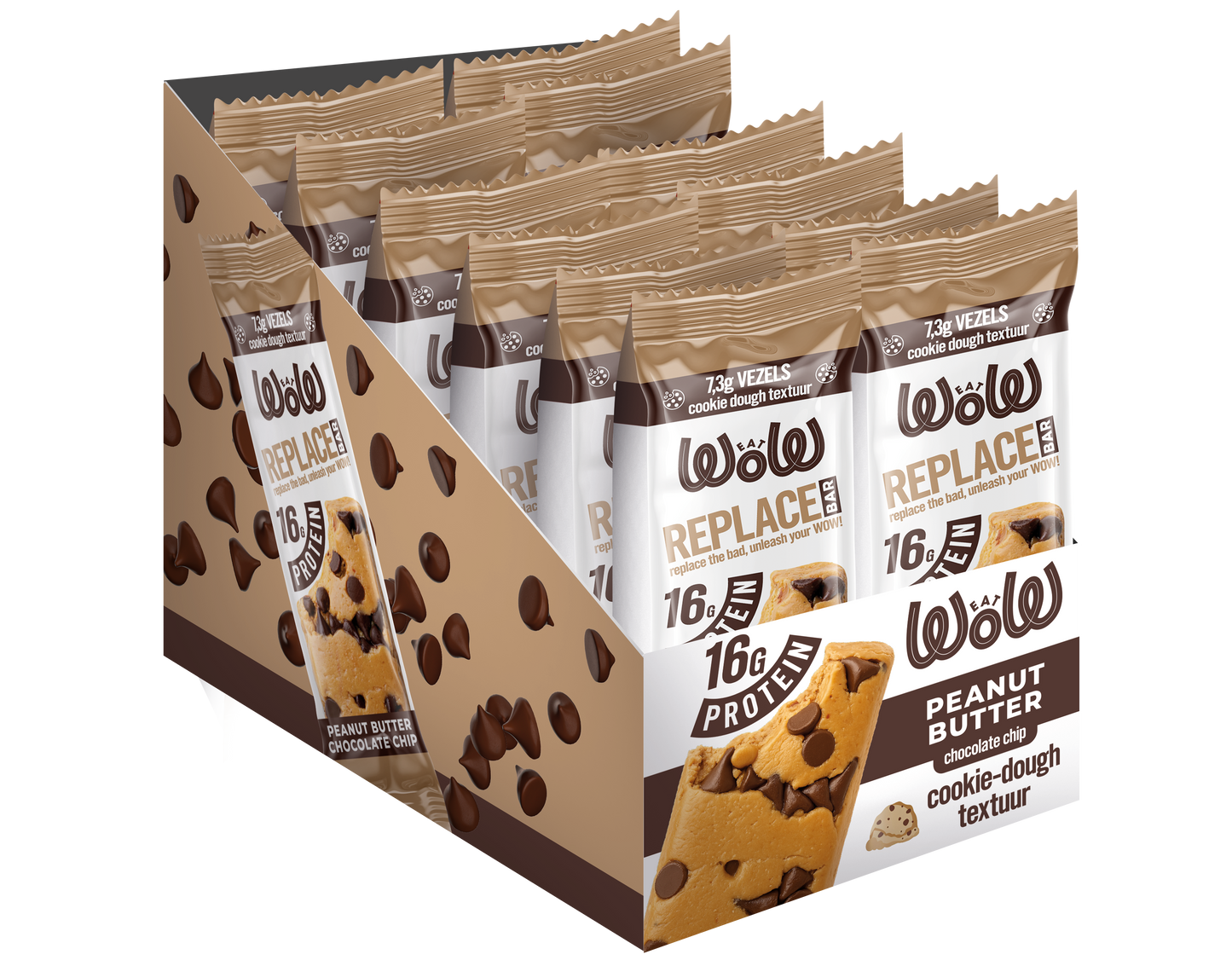 REPLACE BAR - PEANUT BUTTER CHOCOLATE CHIP - 12 BARS