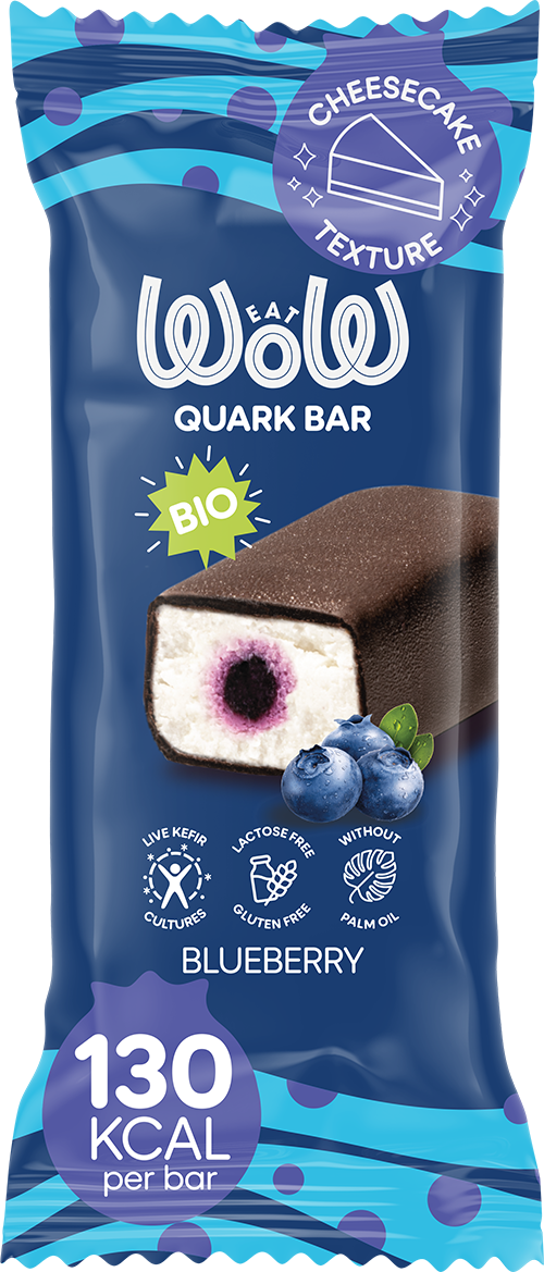 Quark bar with jelly pieces